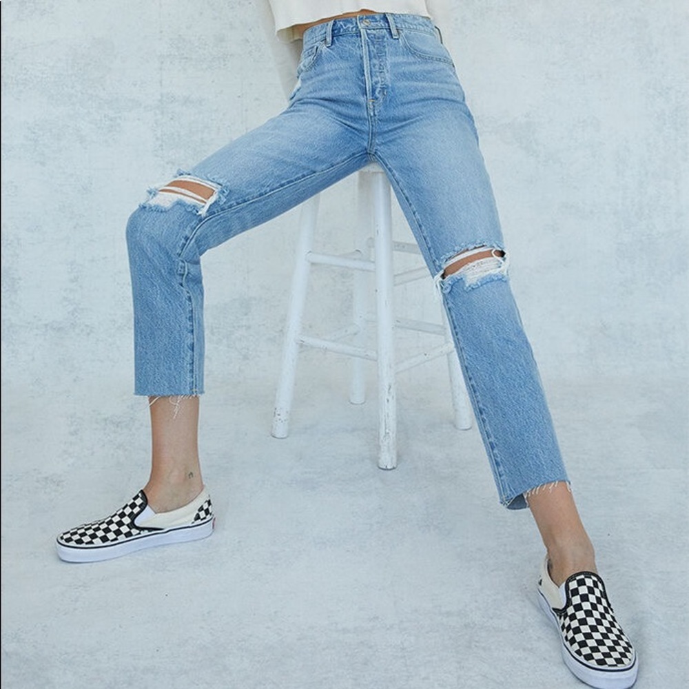 Pacsun ultra high rise button fly slim jeans.